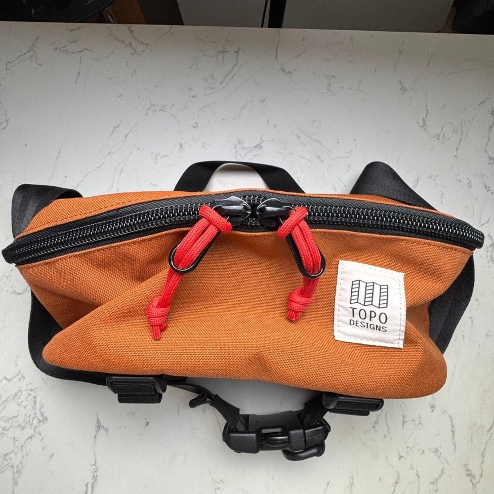 Topo Designs Mountain Hip Pack Clay Orange Nylon Waist Bag Fanny Pack Hiking